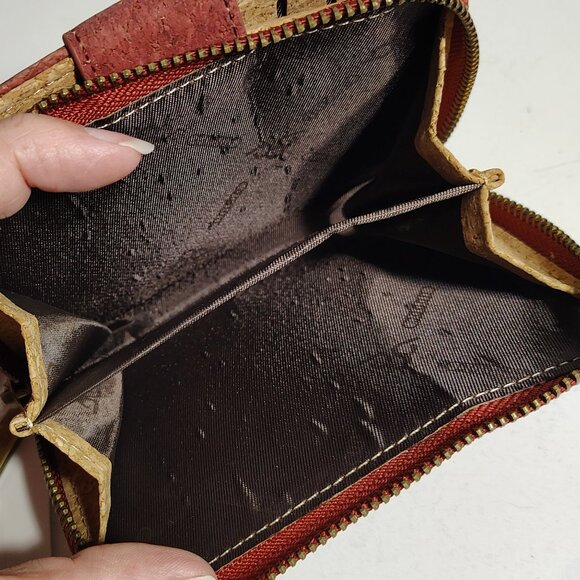 City Streetwear Los Angeles Mini Cork Wallet Retro Geometric Design Eco Friendly - Picture 11 of 11